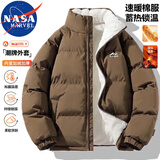 NASA MARVEL棉衣男冬季棉服男情侣装外套面包服加厚宽松百搭休闲 咖啡 3XL