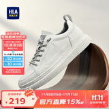 海澜之家HLA男鞋休闲鞋子皮鞋男士透气板鞋HAABXM1EBF161 白灰色42