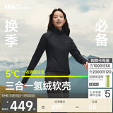 蕉下（beneunder）外套女户外气绒秋冬可收帽运动弹力棉服CL236漫暮黑M