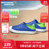 Skechers斯凯奇儿童洞洞鞋夏季凉鞋男女童涉水溯溪鞋防滑沙滩拖鞋91995L 男童/蓝色/柠檬色/BLLM 30