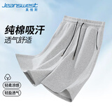 真维斯纯棉休闲裤夏季日系简约男生宽松大码中裤青少年篮球跑步五分裤
