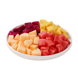 【鲜切四拼】西瓜+西州蜜瓜+红心火龙果+黑钻菠萝 原切750g
