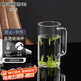 明尊（LIGHTKING）手工吹制耐热玻璃杯茶水杯牛奶杯办公室透明泡茶杯冷水杯带把手 CP'38（380ml）