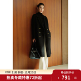 独束大码女装【琥珀大衣】全羊毛呢大衣2024年冬新款质感优雅新复古 静谧黑 XL (尺码：3)