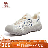 骆驼（CAMEL）溯溪鞋男撞色拼接绑带户外鞋 L14S469663 米白/灰/深蓝(男款) 43