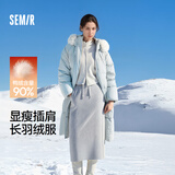 森马（Semir）陈都灵90绒子羽绒服女长款可拆卸大毛领甜美外套25冬109725113006