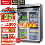 澳柯玛（AUCMA）展示柜冷藏保鲜柜双开门立式冰柜冰箱商用大容量水果蔬菜饮料啤酒串串麻辣烫食堂超市饭店陈列柜 890升双门风冷无霜冷藏保鲜柜 VC-890AW