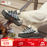 FILA 斐乐官方女鞋CARROT摩登板鞋萝卜鞋休闲厚底鞋子女 香草冰白/骏马黑 F12W511208FVB 36