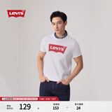 Levi's李维斯情侣美式宽松印花时尚简约舒适潮流纯棉圆领短袖T恤 白色 002A0-0000 XL