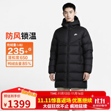 耐克NIKE羽绒服男 长款连帽 冬季保暖 WR风行者 DV1134-010黑XL