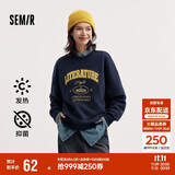 森马（Semir）[商场同款]女oversize发热抗菌2024冬季绣花抓绒上衣101724116004