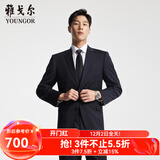 雅戈尔（YOUNGOR）西服男士050款上衣秋冬青年男套西上衣羊毛面料经典西服 藏青 L 175/96A