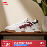 李宁月白2.0丨板鞋男鞋小白鞋撞色舒适百搭经典休闲鞋AGCU275