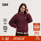 森马（Semir）[商场同款]女oversize发热抗菌2024冬季绣花抓绒上衣101724116004