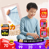 安踏儿童套装男女大小童25年家居服秋冬新款保暖加厚秋衣裤2件套睡衣 【男-秋冬款】纯蓝裤子+长T 两件套 91%纤维9%氨纶 165