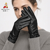 稻草人2025新款皮手套女冬季触屏加绒加厚骑车防风保暖防寒高档真皮手套 绵羊皮321升级款加绒触屏女【建议拍大一码】 XXL【官方正品礼盒装】