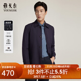 雅戈尔（YOUNGOR）风衣男翻领单风衣锦纶耐穿舒适透气男士上衣外套 GYDF424995FQA藏青色 S 165/88A