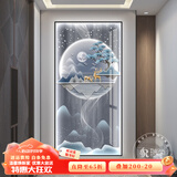 瑞尚 轻奢玄关装饰画带灯北欧大气玄幻背景墙入户走廊挂画客厅过道画 福禄满满A 70*140(铝合金框/晶瓷面/不带灯)