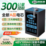 猛硕电动车锂电池蓄电池48V72V60V外卖快递二轮车磷酸铁锂摩托车电瓶 立式48V100Ah三元 约200-300公里 配快充
