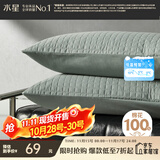 水星家纺枕套纯棉100%全棉防水隔污A类抑菌对枕套枕芯保护套一对装48x74cm