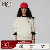 Teenie Weenie小熊秋季简约圆领套头卫衣学院风短款上衣休闲时尚女 乳白色 S (160)