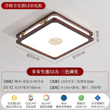 古镇灯具大全2025新款全屋客厅灯中式吸顶灯实木灯卧室灯中国风山 55*55cm三色调光80.瓦