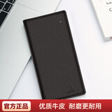 稻草人男士长款头层牛皮钱包竖款商务手包多卡位大容量卡包轻薄小零钱包 啡色-01181656