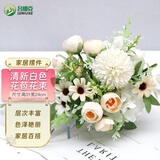 吕姆克假花仿真花玫瑰仿真花墙装饰宴会厅会议室摆件杂花苞白色1支5739