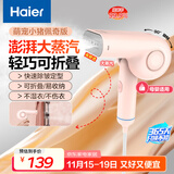 海尔（Haier）蒸汽挂烫机熨斗家用便携手持电熨熨衣服熨衣刷 可折叠 除菌除螨 除皱HY-GW1201F团购礼物