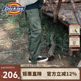 dickies休闲裤 男女同款新复古回潮印花多口袋束口工装裤百搭8 军绿色 32