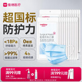 维德（WELLDAY）一次性医用外科口罩200只蓝白透气三层防花粉鼻炎防沙尘灭菌级