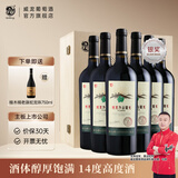 威龙官方店 沙谷阳光14度干红葡萄酒优选酒田赤霞珠红酒婚宴商务送礼 沙谷阳光750ml*6木箱装