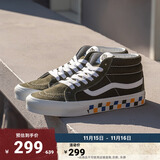 VANS范斯官方 Sk8-Mid Reissue薄荷曼波绿彩色棋盘格印花情侣板鞋 墨绿色 42