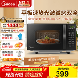 美的（Midea）微波炉烤箱一体机 小型家用20升微波炉  光波加热 钻石背板（M1-L201B）