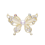 天使之泪淡水珍珠蝴蝶胸针饰品配饰合金7-8mm送女友送老婆七夕情人节礼物