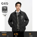 GXG男装宽松短款羽绒服衬衫外套冬季 黑色 180/XL