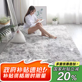 梦蜓长绒丝毛客厅地毯 亲肤防滑不掉毛 简约银灰 200*250cm