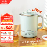 北鼎（Buydeem）多功能便携式烧水壶 电热水壶不锈钢恒温小容量办公室烧水壶TK65迷你旅行水壶 浅杉绿