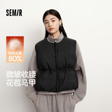 森马羽绒马甲女纯色收腰圆领冬花苞短外套109725103001