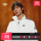 adidas情侣款复古风梭织立领夹克外套男女秋季阿迪达斯官方三叶草   亮白   2XL