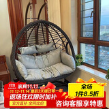 紫叶（ziye）双人吊椅吊篮欧式懒人摇篮椅室内吊床户外阳台摇椅成人秋千藤椅
