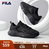 FILA【男女同款】斐乐情侣跑步鞋复古老爹鞋火星鞋潮流时尚舒适老爹鞋 男-黑-BK 42