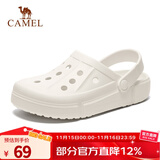 骆驼秋季新款洞洞鞋凉拖沙滩鞋男女情侣款 A12533628，白色，女 38 （37-38可穿）