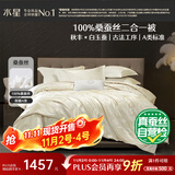 水星家纺蚕丝被100%桑蚕丝冬被子冬季子母被二合一被芯约9.1斤200×230cm