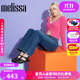 梅丽莎（melissa）新款时尚编织女士简约通勤果冻罗马凉鞋32408 哑光黑色 37