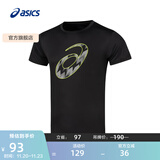 亚瑟士ASICS运动T恤男子跑步短袖透气舒适运动上衣 2011D076-001 黑色 M