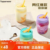 特百惠（Tupperware）吸吸罐550ml女生学生密封带吸管水杯子夏季自制饮品奶昔 冰沙紫