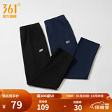361°运动裤男秋冬季新款舒适直筒针织长裤修身绒卫裤御寒保暖 【推荐】【男】超级黑 L