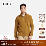 AIGLE艾高抓绒衣经典款POLARTEC户外保暖休闲耐穿半拉链上衣男士 烟草色 BE483 S (170/88A)