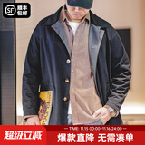 马登工装撞色巴尔玛肯风衣男美式休闲宽松中长款男士大衣全天候外套秋 藏青色 【潮流上衣/高级感痞帅】 M